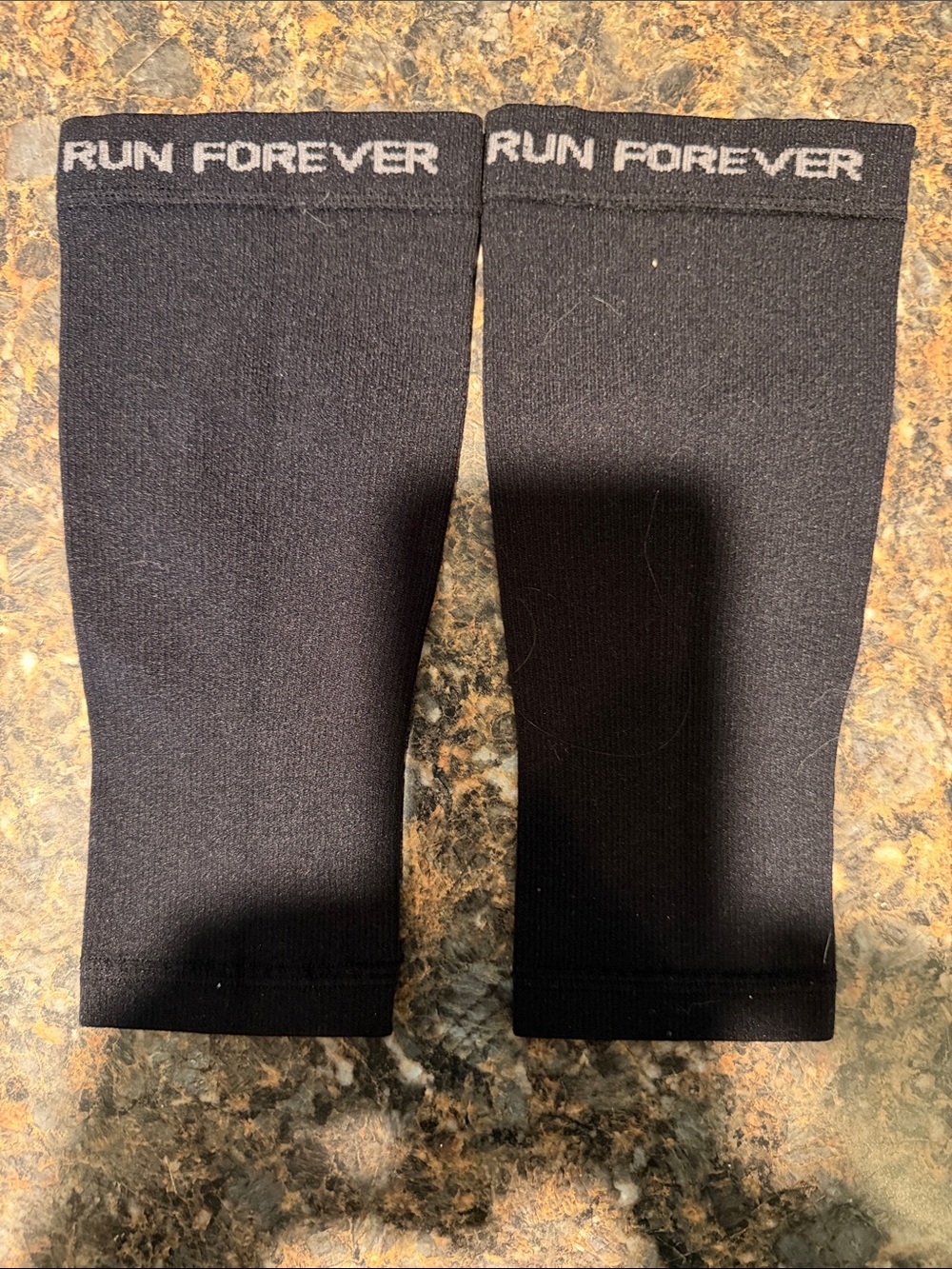 Run Forever Men's Black Compression Leg Sleeves